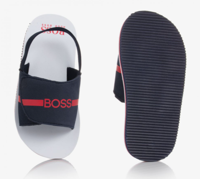 HUGO BOSS navy blue logo sandals