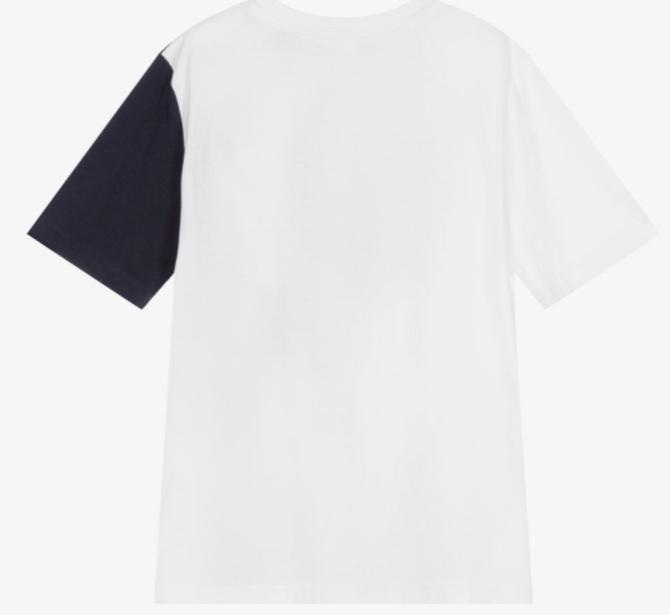 HUGO BOSS White & Blue Logo T-Shirt