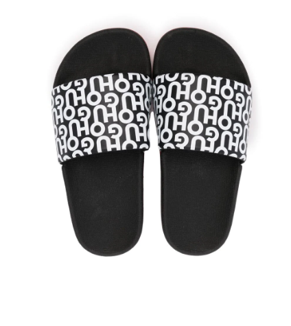 HUGO KIDS logo-print slip-on slides
