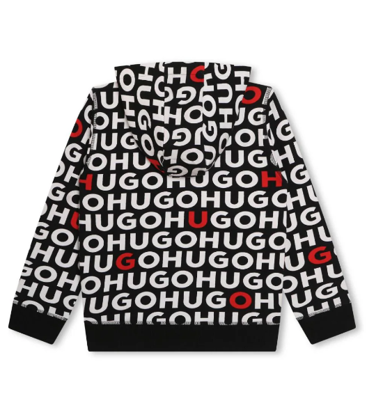 HUGO logo-print zip-up sweatshirt