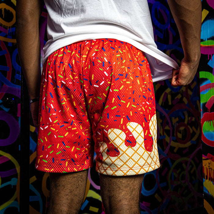 cherry frozen rope, baseball shorts