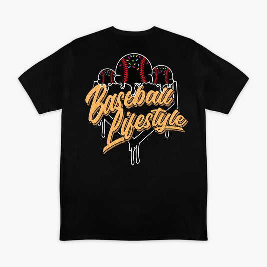 Black Ice Cream Midnight Sundae graphic tee — back view