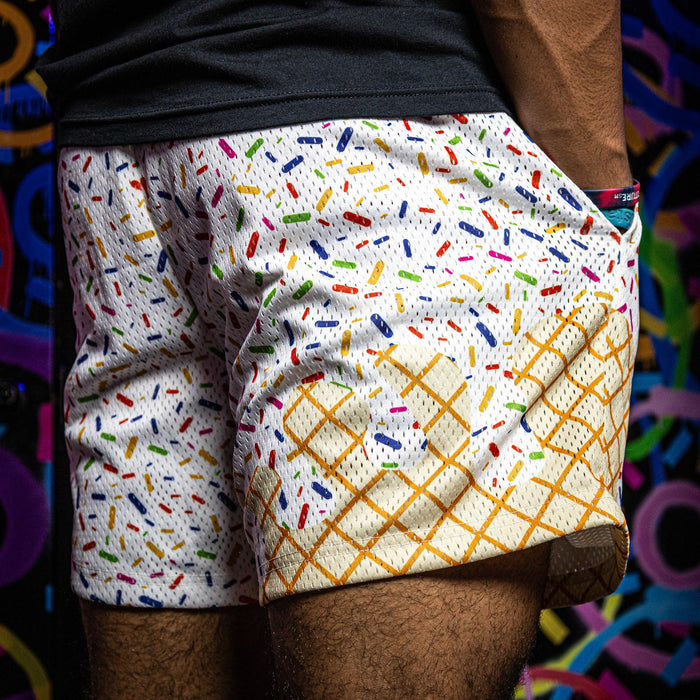 White Vanilla Ice Cream Baseball Lifestyle Youth Mesh Shorts
