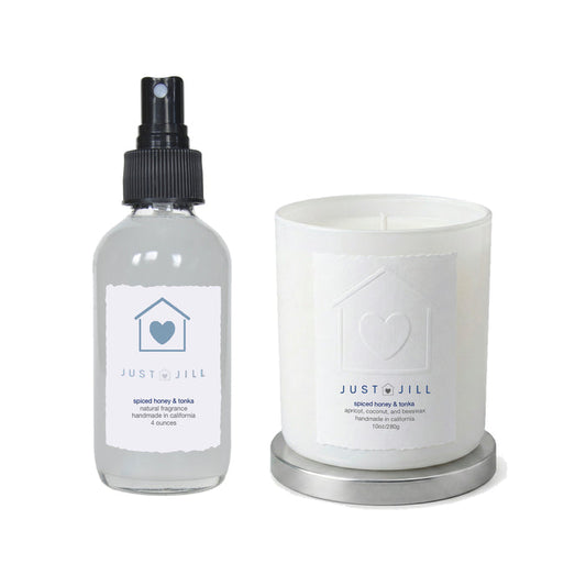 Just Jill Spiced Honey & Tonka Scented Candle & Room Spray Gift Set