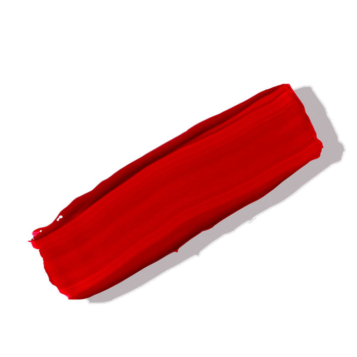 Universal red lipstick swatch on white background