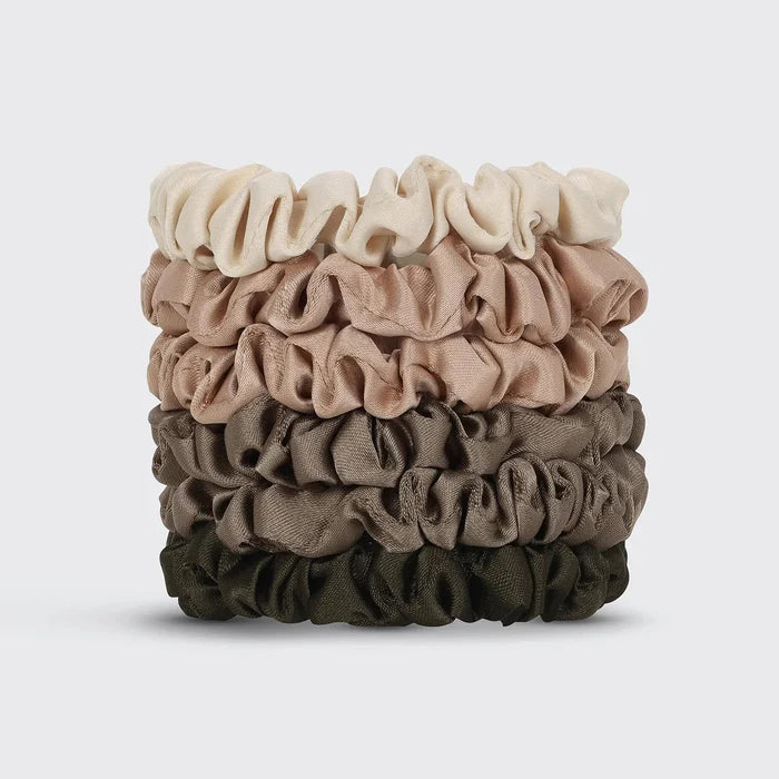 Kitsch Ultra-Petite Satin Scrunchies 6 pcs