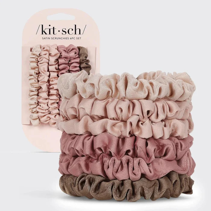 Kitsch Ultra-Petite Satin Scrunchies 6 pcs