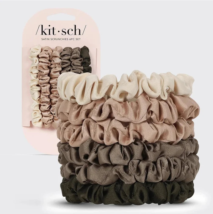 Kitsch Ultra-Petite Satin Scrunchies 6 pcs