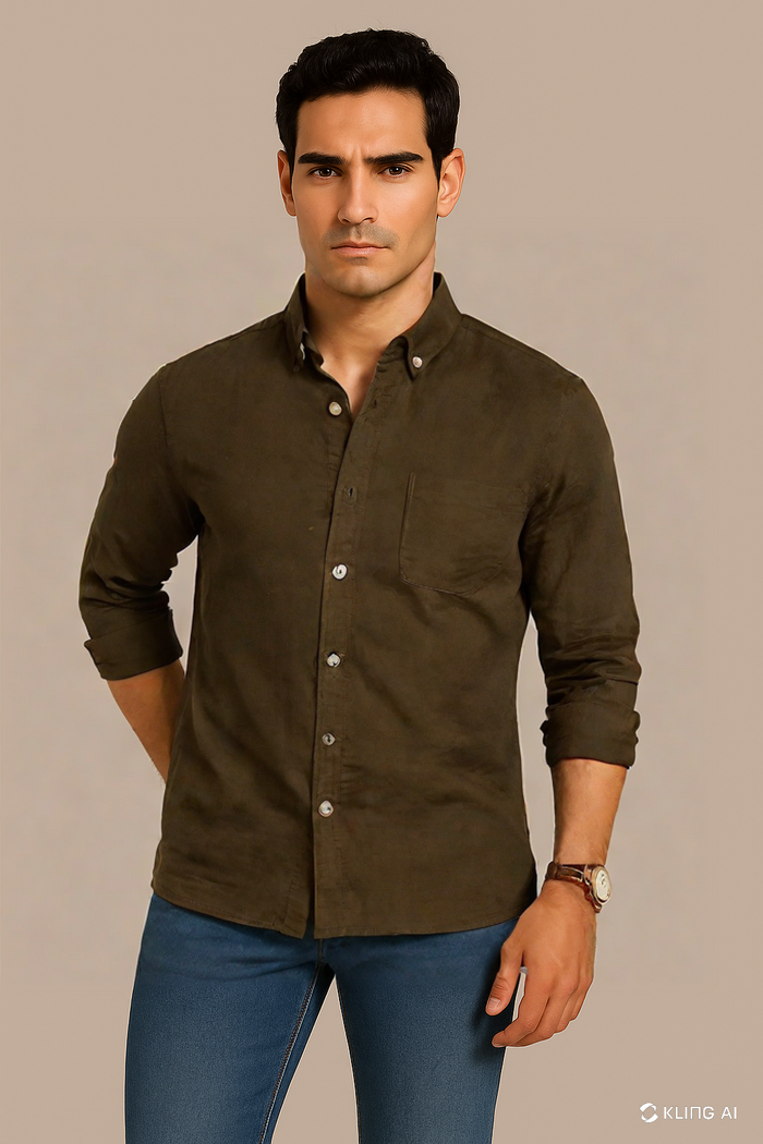 Kuro Brown Oxford Shirt