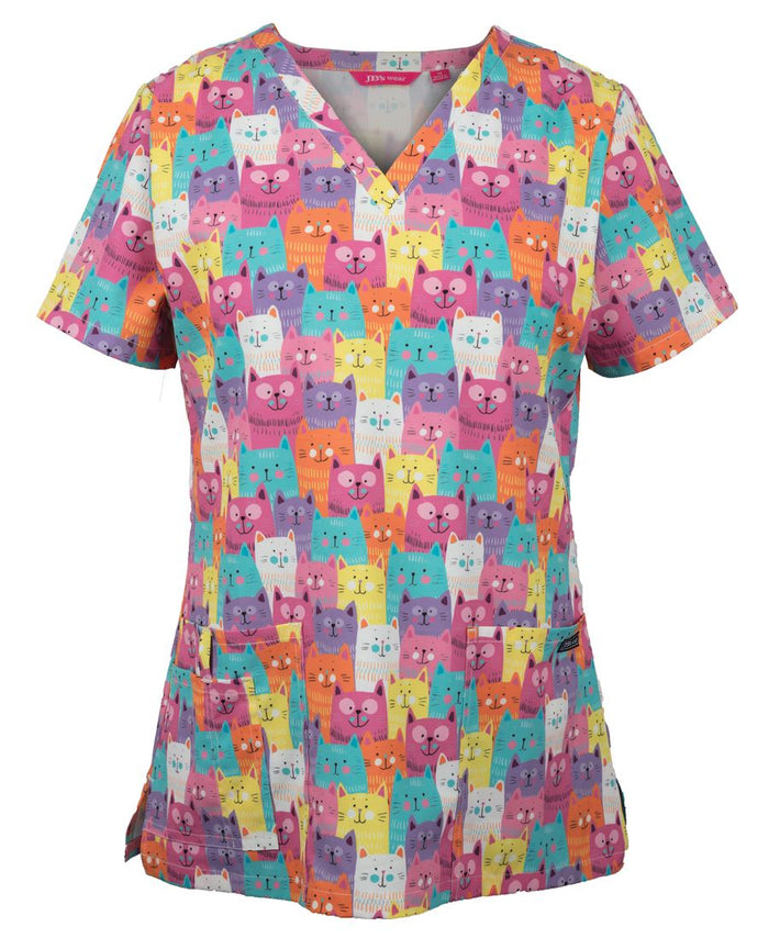 Ladies Scrub Top Printed | 4STP1