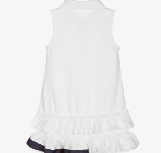 LAPIN HOUSE Girls White Cotton Polo Dress