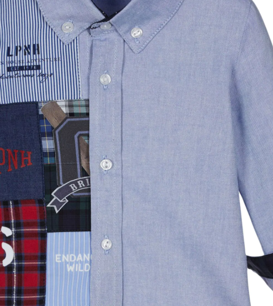 LAPIN HOUSE patchowrk button down shirt