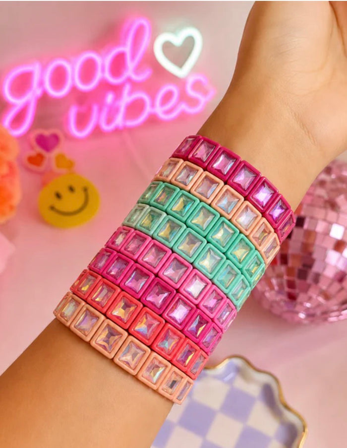 LM-Hot Pink Rhinestone Bracelet