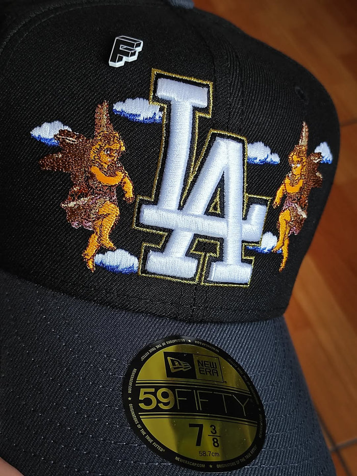 LOS ANGELES DODGERS MLB BLACK GRAPHITE TWO TONE PINK UV / NEW ERA 59FIFTY CAP