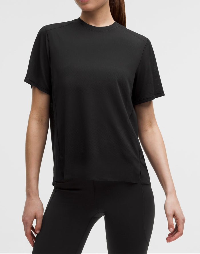 Lululemon Fast And Free Short-Sleeve Shirt *Perforated Stripe