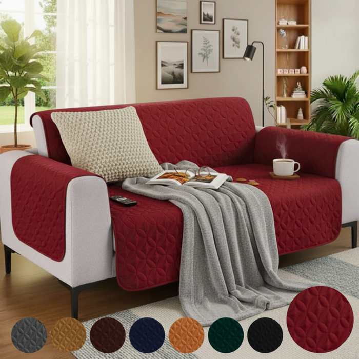 Maroon Ultrasonic Sofa Cover