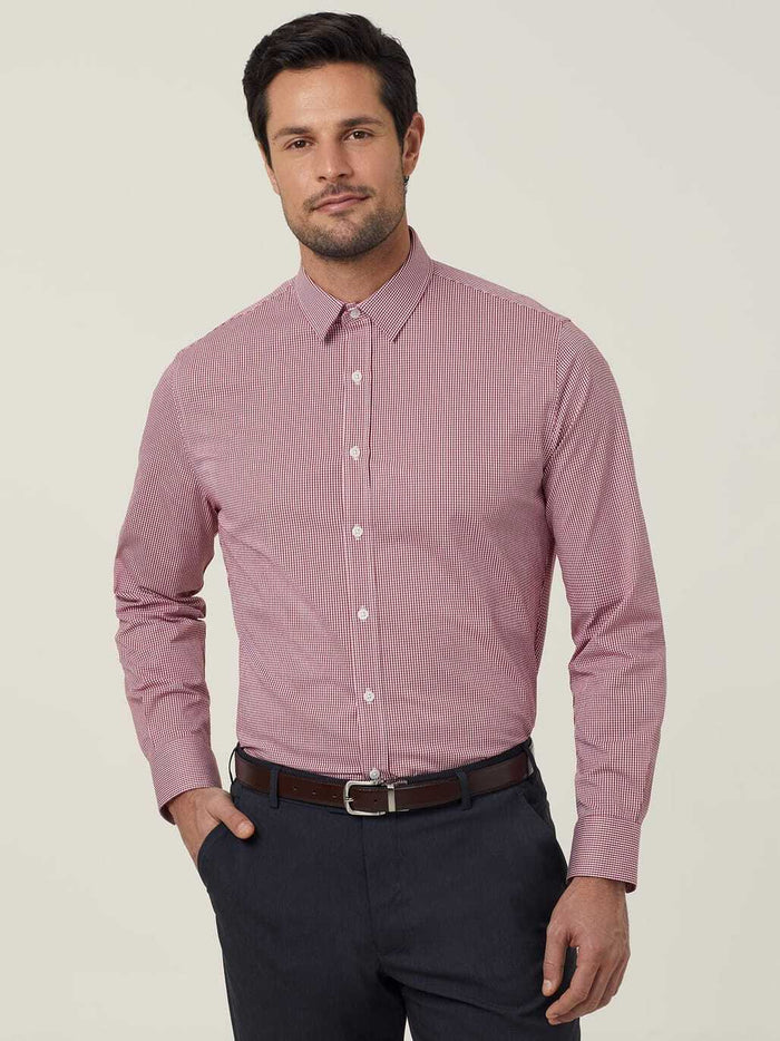 Mens Plain L/S Slim Shirt | CATJDF