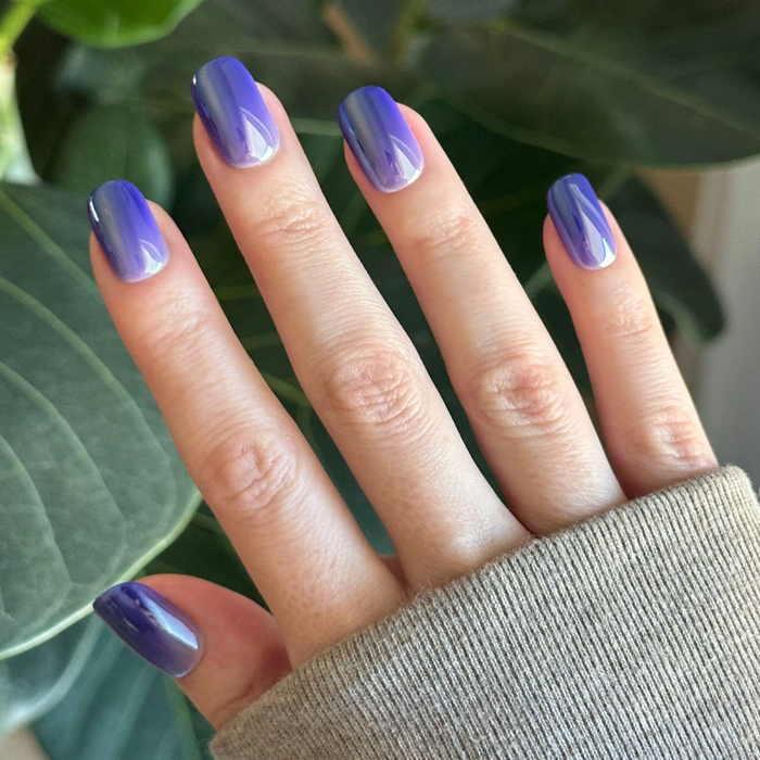 Midnight Chrome Gradient - Tab Press-On | Short | Squoval