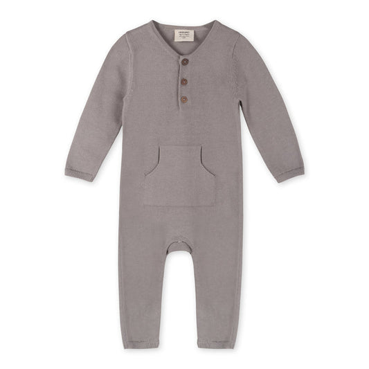 Milan Knit Kangaroo Pocket Baby Jumpsuit Coverall
