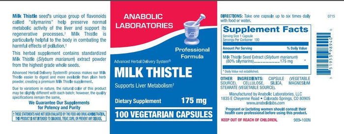 MILK THISTLE CAPS 50 count by Anabolic Labs