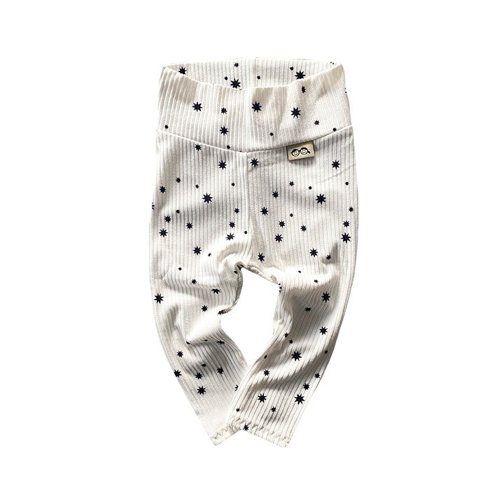 My Lucky Stars on White Ribbed Leggings