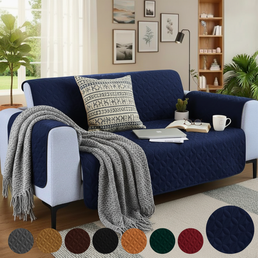 Navy Blue Ultrasonic Sofa Cover