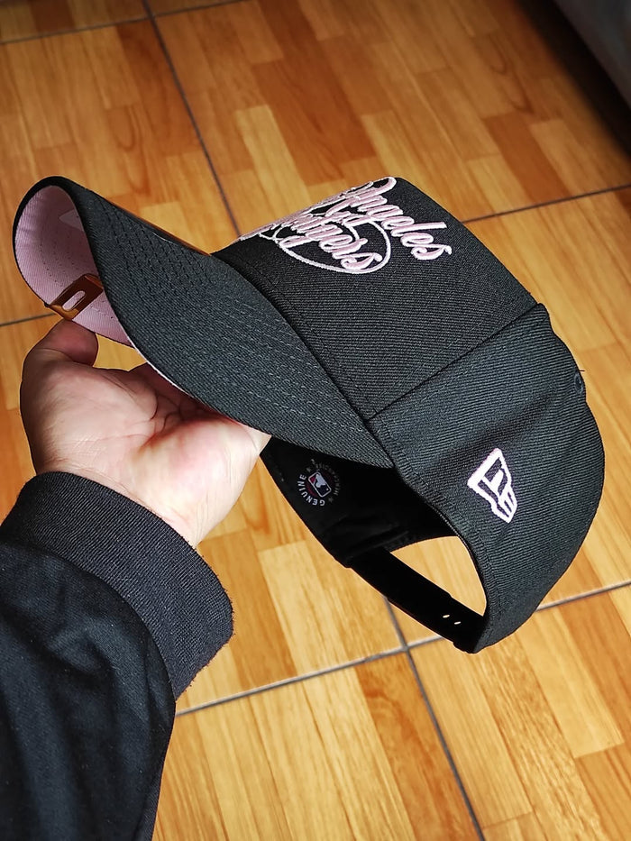 New Era Los Angeles Dodgers Script Black Pink Edition 9Forty A Frame Snapback Hat