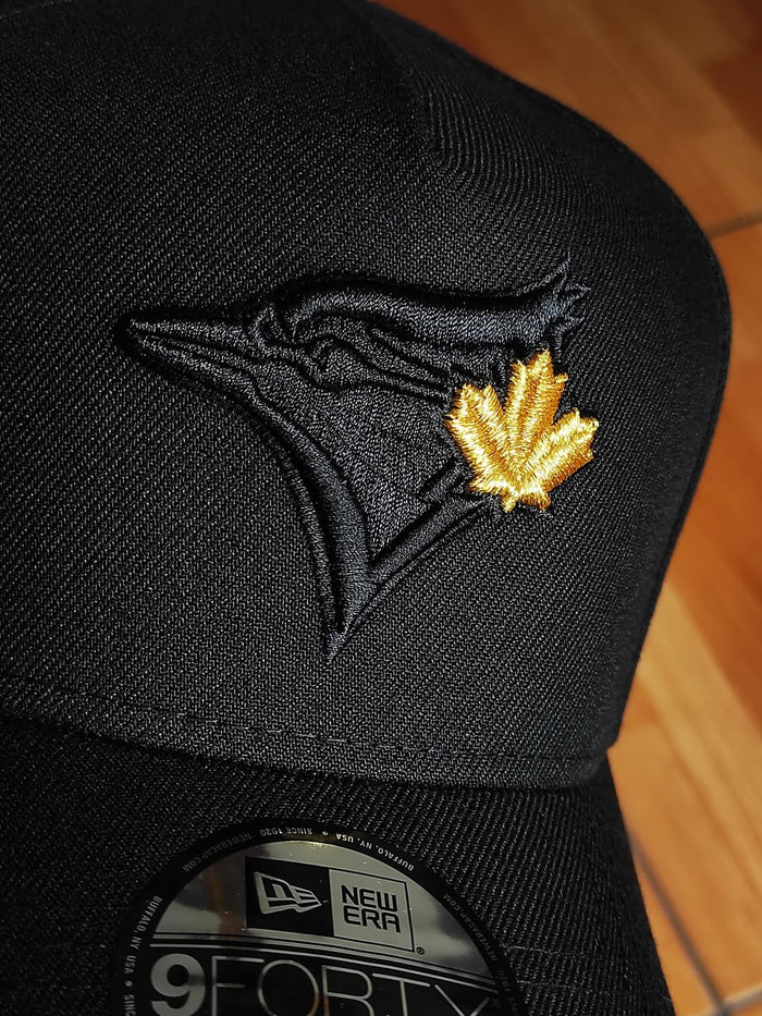 New Era Toronto Blue Jays 40th Season Black Gold 9Forty A Frame Snapback Hat
