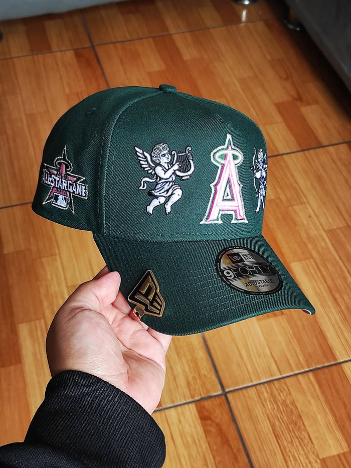 NewEra Anaheim ANGELS cupid 🏹 dark Green 9FORTY A-FRAME SNAPBACK