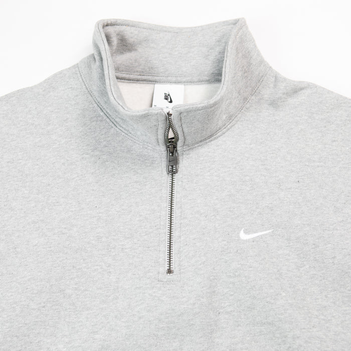 Nike Solo Swoosh 1/4 Zip Top (Dk. Heather Grey/White)