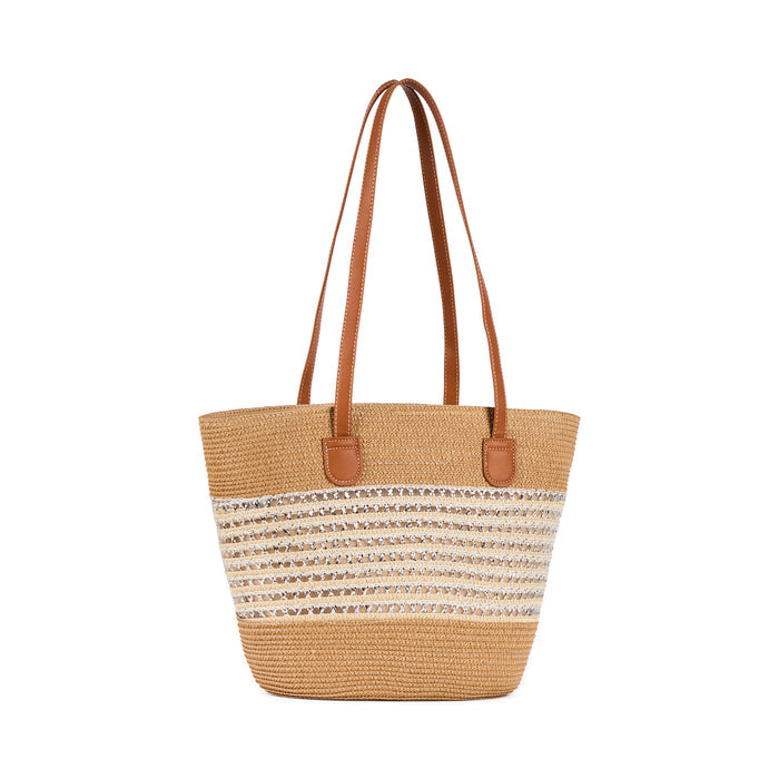 Nomad Stripe Straw Tote - Bentley