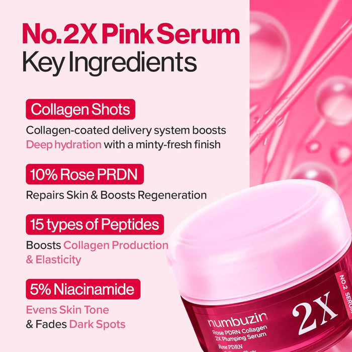 Numbuzin No.2 Rose PDRN Collagen 2X Plumping Serum 30 mL