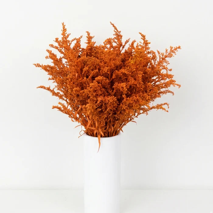 Tinted Orange Estelle Solidago Filler Flowers Vase - Image