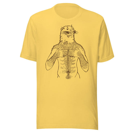 Brian Kenny Otter Graphic Yellow T-shirt