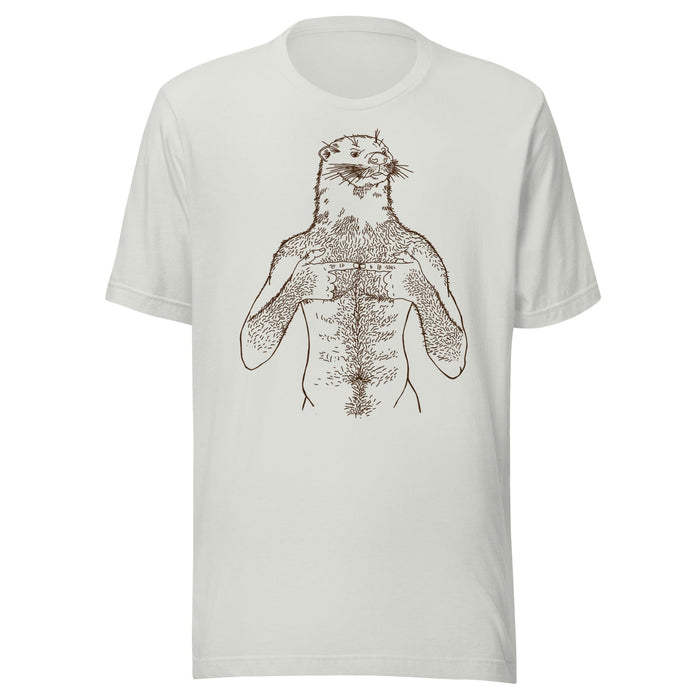 Brian Kenny Otter Graphic Silver T-shirt