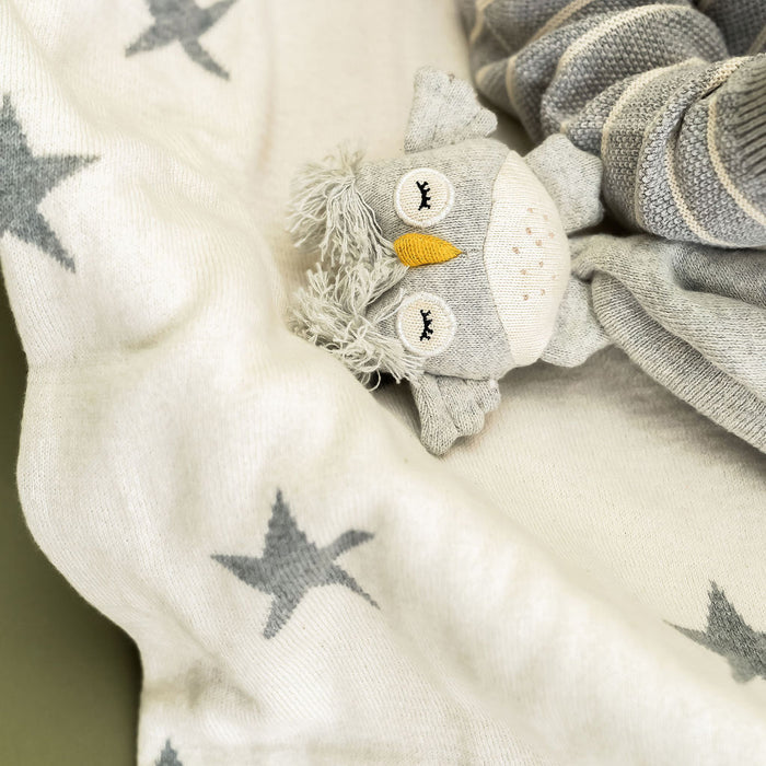 Owl - Organic Baby Lovey Security Blanket