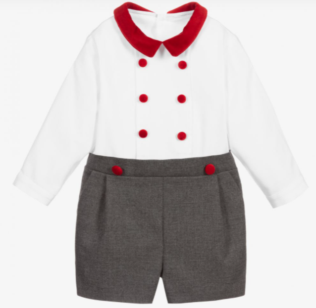 Patachou Baby Boys Grey & White Shortie