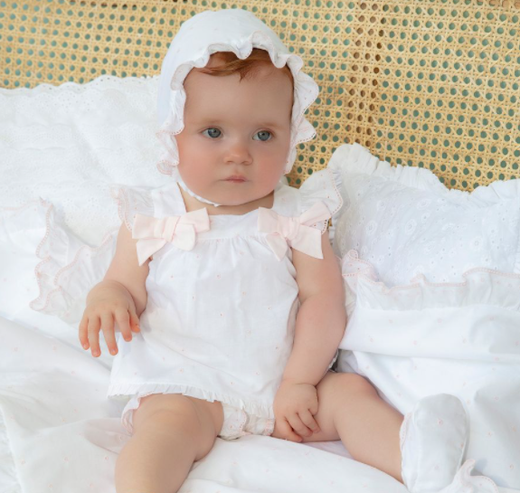 Patachou Baby Girl White & Pink Cotton Shorts Set