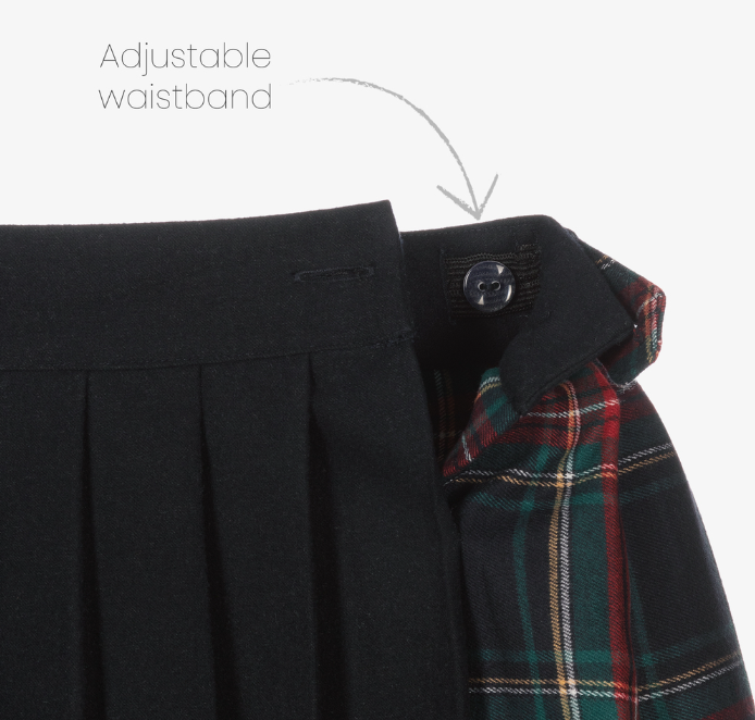PATACHOU Girls Blue & Green Tartan Skirt