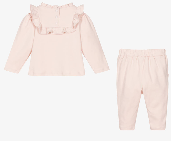 PATACHOU Girls Pink Cotton Jersey Trouser Set