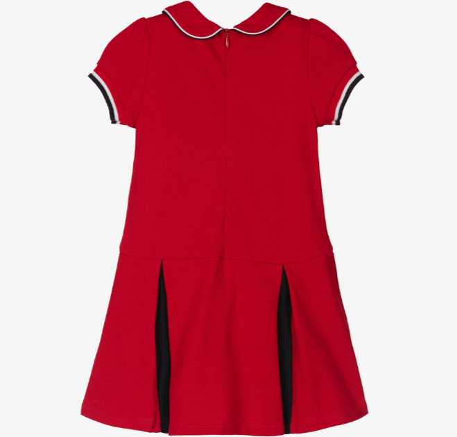 PATACHOU Girls Red Cotton Piqué Dress