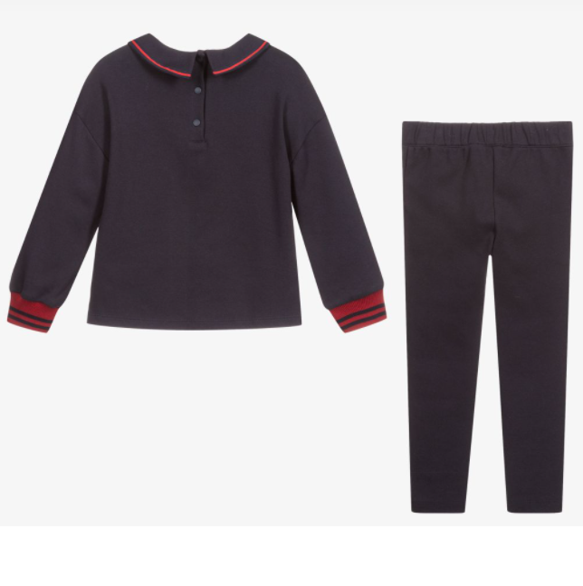 Patachou Navy Blue & Red Trouser Set