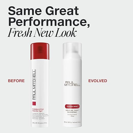 Paul Mitchell Hold Me Tight Hairspray, Flexible Hold, Lasting Control + Shine, For All Hair Types, Especially Fine to Medium Hair