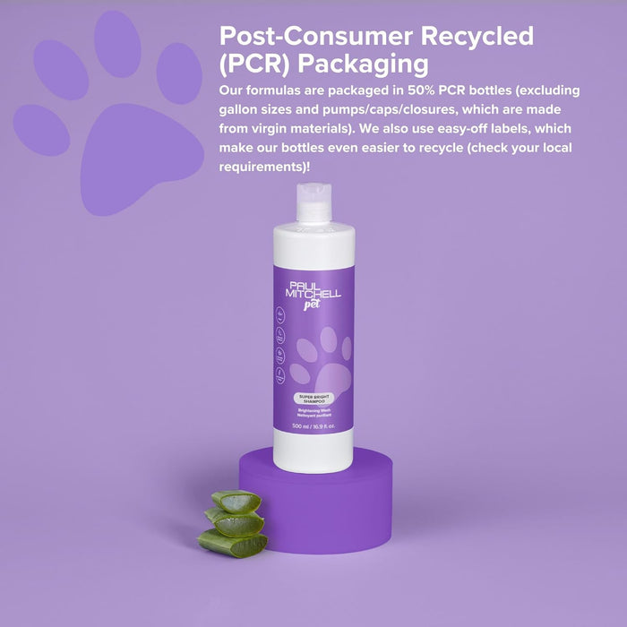 Paul Mitchell Pet Super Bright Shampoo, Brightening Wash, Whitening Dog Shampoo, 16.9 fl. Oz