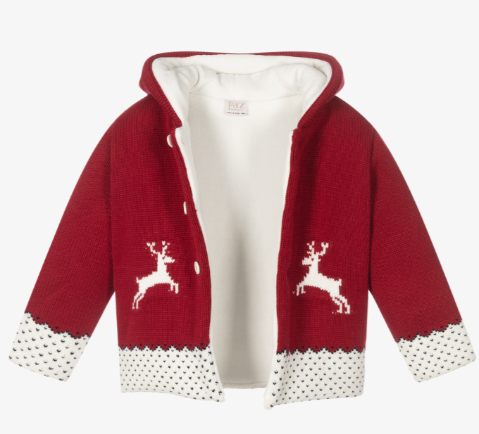 PAZ RODRIGUEZ Red Knitted Hooded Jacket