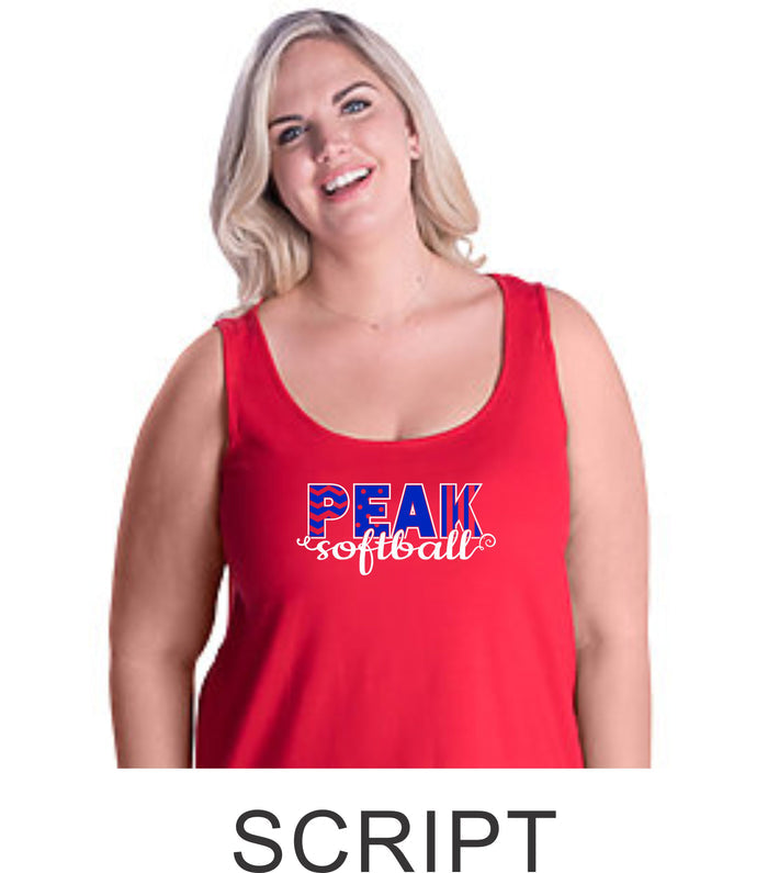 Peak Curvy Ladies Basic Tank- 3 designs- Matte or Glitter