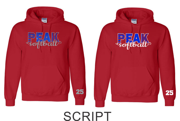 Peak Hooded Sweatshirt- 3 Designs- Matte and Glitter