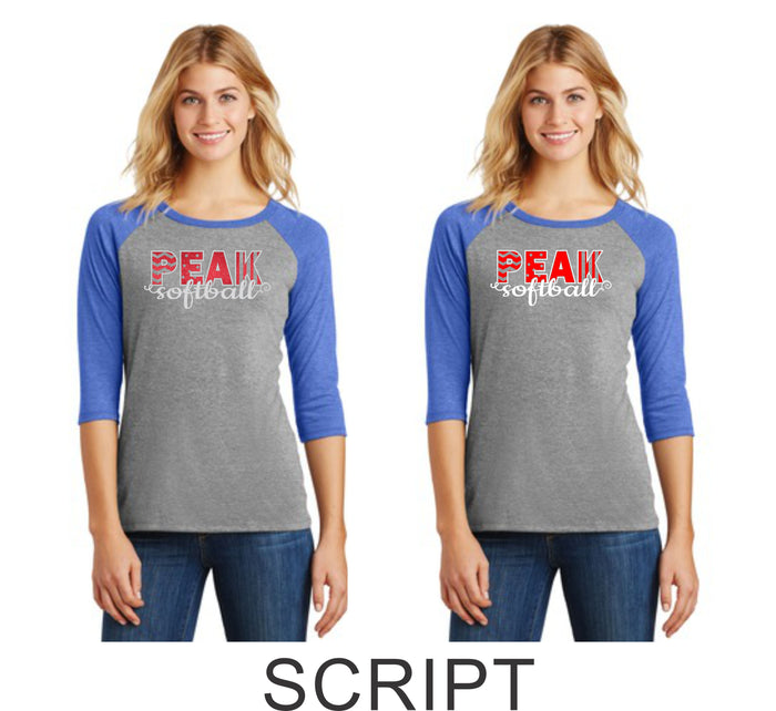 Peak Ladies Raglan- 3 designs- Matte or Glitter