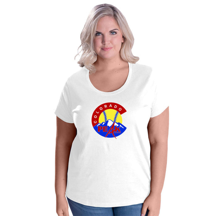Peak Softball Logo Curvy Ladies Tee