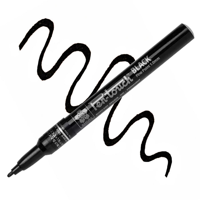 Black Pen-Touch Black pine point marker with swatch.